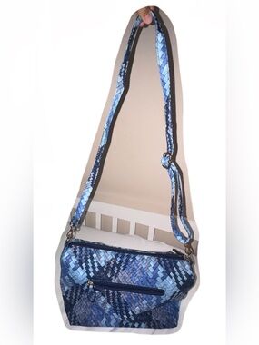 Blue Woven Shoulder Bag